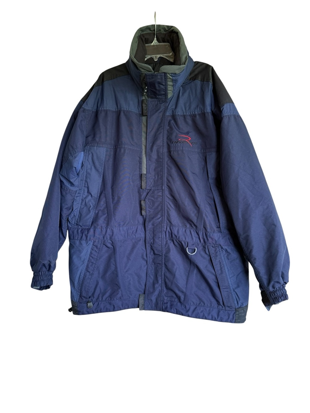 Rawik Endurance Ski Jacket L Navy Thermolite Waterproof Hidden Hood Winter Coat